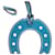 Charm de bolso y llavero Blue Hermès Swift Paddock Horseshoe Azul  - vista 3
