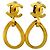 Orecchini a cerchio con clip Chanel CC placcati oro D'oro