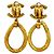 Orecchini a cerchio con clip Chanel CC placcati oro D'oro - vista 2