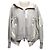 Giacca con cappuccio e zip in cotone e nylon grigio e bianco Sacai Taglia Designer 3 - vista 2