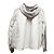 Giacca con cappuccio e zip in cotone e nylon grigio e bianco Sacai Taglia Designer 3 - vista 4