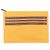 Clutch in tela con zip arancione Loro Piana