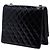 Borsa a tracolla Chanel CC trapuntata in vernice nera Nero - vista 2