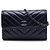 Wallet On Chain Chanel CC Chevron Crossbody-Tasche aus blauem Lammleder mit Nieten