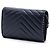 Wallet On Chain Chanel CC Chevron Crossbody-Tasche aus blauem Lammleder mit Nieten - Ansicht 2