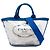 Borsa Tote e borsa Satchel in PVC Canapa blu Prada con logo