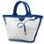 Borsa Tote e borsa Satchel in PVC Canapa blu Prada con logo - vista 2