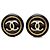 Orecchini a clip Chanel CC in resina nera e bottoni placcati oro Nero