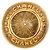Spilla rotonda Chanel placcata oro D'oro