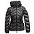 Moncler Steppjacke mit Kapuze, Farbe Charcoal, Designergröße 0 Grau