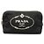 Pochette in tela Canapa nera con logo Prada Nero