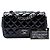 Borsa a tracolla Chanel Mini Rectangular Classic in vernice nera con patta singola Nero - vista 7