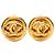 Chanel CC runde Clip-On-Ohrringe vergoldet Golden