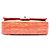 Borsa a Spalla Chanel Medium Classic Patent Striped Double Flap Arancione - vista 3