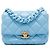 Borsa a tracolla Chanel Mini Quilted Lambskin Lacquered Chain Flap Blu