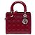 Borsa Lady Dior Medium in vernice cannage rosso