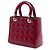 Borsa Lady Dior Medium in vernice cannage rosso - vista 2