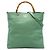 Bamboo Bolsa Tote Gucci Tall em couro de bezerro verde com alça de bambu