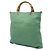 Bamboo Bolsa Tote Gucci Tall em couro de bezerro verde com alça de bambu - vista 2