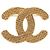 Chanel CC gesteppte Brosche vergoldet Golden