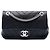 Borsa a tracolla Chanel Mini CC Chevron in pelle di vitello nera Single Flap Nero