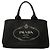 Tote Borsa satchel in tela Canapa Prada nera con logo Nero