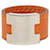 Orange Hermès Swift and Palladium Plated Lurie Ring  - view 1