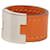 Orange Hermès Swift and Palladium Plated Lurie Ring  - view 2