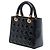 Sac à main Lady Dior Medium en cuir verni Cannage noir - vue 2