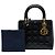 Sac à main Lady Dior Medium en cuir verni Cannage noir - vue 7