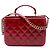 Chanel CC Vanity Case aus rotem gestepptem glasiertem Kalbsleder