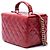 Chanel CC Vanity Case aus rotem gestepptem glasiertem Kalbsleder - Ansicht 2