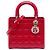 Borsa Lady Dior Medium in vernice cannage rosso