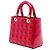 Borsa Lady Dior Medium in vernice cannage rosso - vista 2