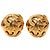 Gold Chanel Triple CC Gold Plated Clip On Closure Costume Earrings Golden