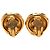 Gold Chanel Triple CC Gold Plated Clip On Closure Costume Earrings Golden - view 2