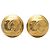 Orecchini a cerchio Chanel CC placcati oro D'oro