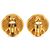 Orecchini a clip dome Camelia placcati oro Gold Chanel CC D'oro - vista 2