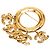 Chanel CC Ring-Brosche mit fünf Charms, vergoldet Golden