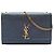 Borsa a tracolla Kate Monogram in pelle glitterata blu medio Saint Laurent