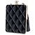 Clutch da sera Chanel CC trapuntata in acrilico e agnello nero con borsa a tracolla con catena - vista 2