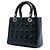 Borsa Lady Dior Medium in vernice cannage blu - vista 2