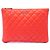 Clutch Chanel Medium Quilted Lambskin Orange O Case Arancione