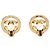 Orecchini a clip rotondi Chanel CC placcati oro e strass D'oro - vista 2