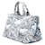 Borsa Prada Medium Floral Printed Canvas Canapa blu - vista 2
