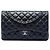 Borsa a tracolla Chanel Jumbo Classic in agnello blu con doppia patta