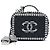 Borsa Vanity Chanel Small Caviar Striped CC Filigree Nera Nero