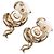 Orecchini a lobo Chanel CC placcati oro con strass e nastro di perle finte D'oro - vista 2