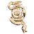 Orecchini a lobo Chanel CC placcati oro con strass e nastro di perle finte D'oro - vista 3