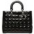 Borsa Lady Dior Large in vernice Cannage nero